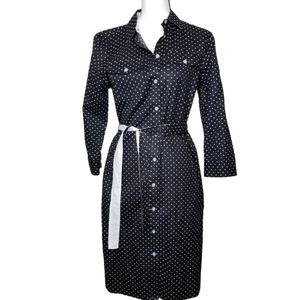 JONES NEW YORK SIGNATURE BUTTON DOWN POLKA DOT DRESS